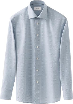Eton Blauw Katoenen Overhemd Met Eigentijdse Pasvorm - Heren - Zakelijke Overhemden - Blauw - 2XL - Katoen - Overhemden
