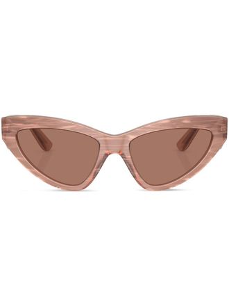 Dolce & Gabbana Eyewear Occhiali da sole cat-eye con placca logo - Marrone