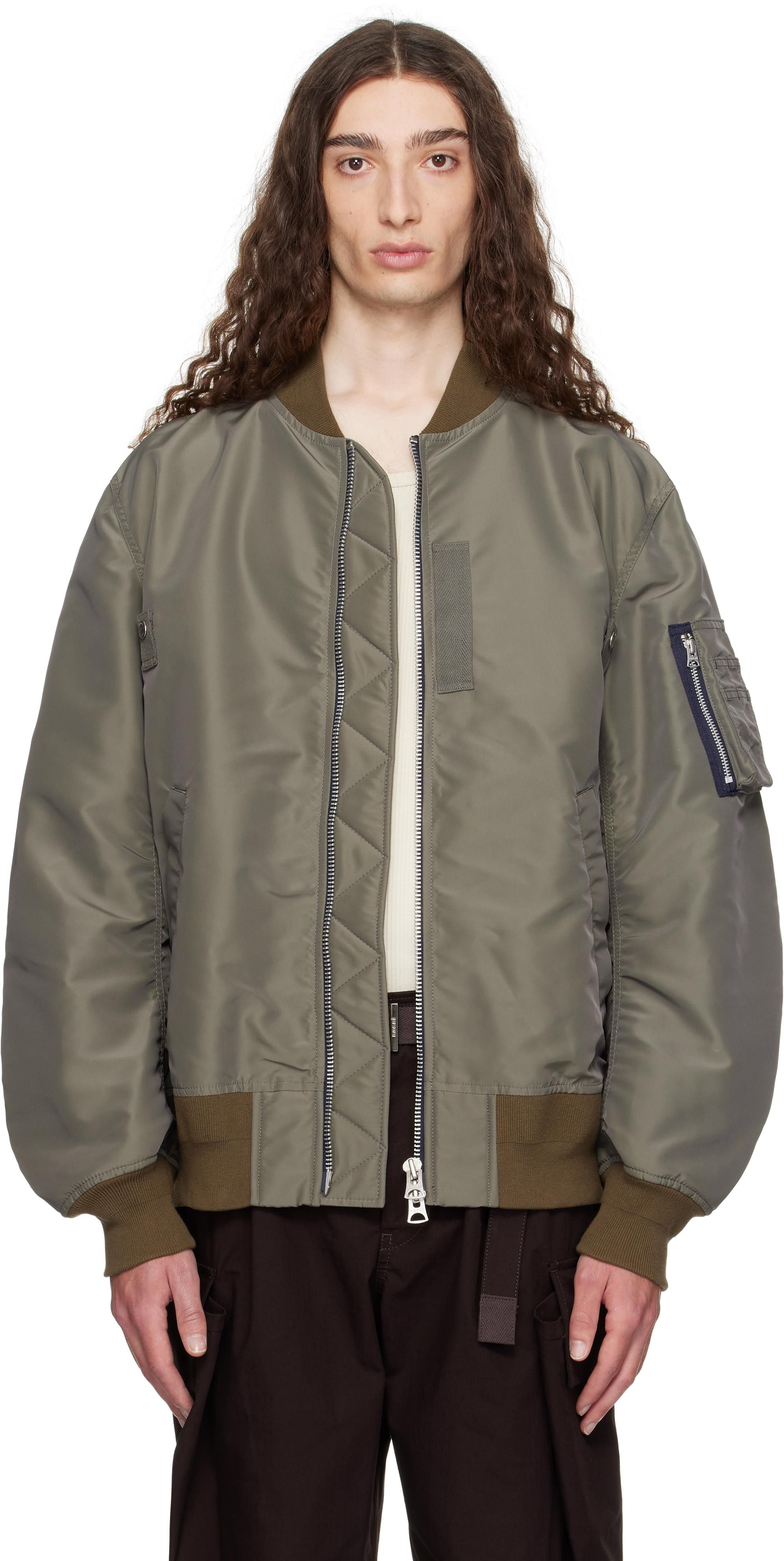 ジャケット・アウター Sacai gray panel tailored jacket 22aw sacai Gray Nylon Bomber Jacket Sacai