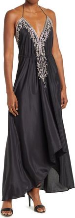Ranee’s Embellished Halter Maxi Dress in Black at Nordstrom Rack