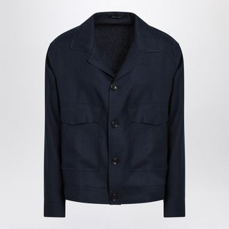 Tagliatore Blue Linen Jacket