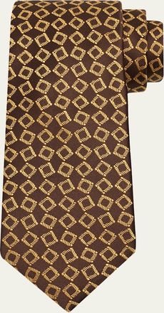 Charvet Mens Square Jacquard Silk Tie