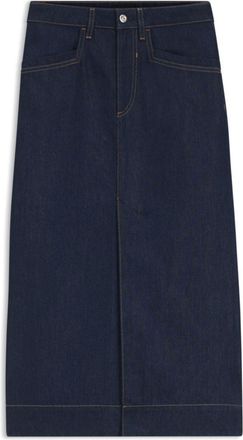 BOSS Blue midi skirt in rigid denim