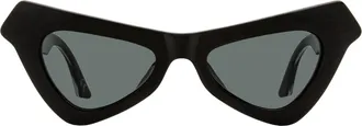 Marni Fairy Triangular Cat-Eye Sunglasses - Black