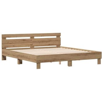 vidaXL Vidaxl - Estructura De Cama Con Cabecera Roble Artesanal 180 X 200 Cm