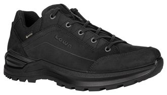 Lowa Wanderschuh LOWA RENEGADE EVO GTX LO, Herren, Gr. 41,5, schwarz (schwarz, schwarz), Leder, Schuhe Wanderschuh, wasserdicht dank Gore-Tex Membrane, mit