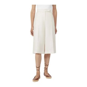Max Mara Long Shorts, female, Beige, Size: XS Linen Bermuda Shorts