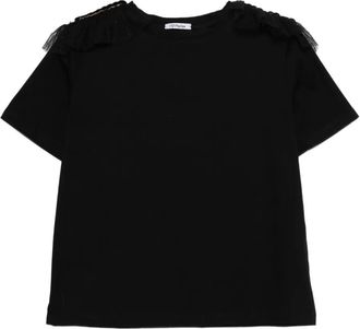 Parlor T-shirt met ruches en pailletten - Zwart