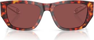 Diesel DL2006 54mm Square Sunglasses in Havana Red /Dark Violet at Nordstrom