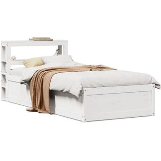 vidaXL Vidaxl - Estructura De Cama Con Cabecero Madera De Pino Blanca 90x200 Cm