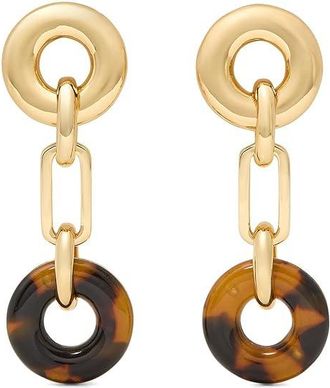 Kate Spade New York Linear Womens Earrings Earring Tortoise, Brass/Cubic Zirconia