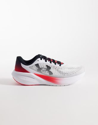Under Armour Velociti Pace - Sneakers da corsa bianche e rosso racer-Bianco