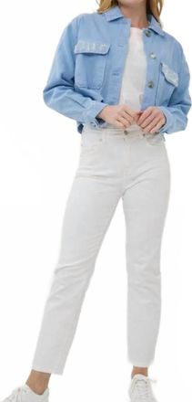 Esqualo Wide Stud Jean Jacket In Blue