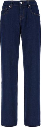 7 For All Mankind Blue Straight Low Rise Jeans