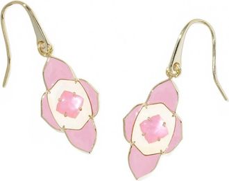 Kendra Scott Womens Abbie Medallion Small Drop Earrings In Pink Mix