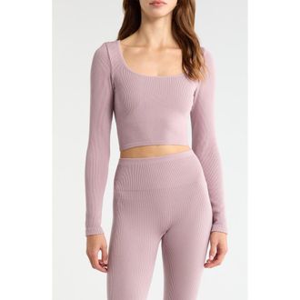 Lunya Seamless Flow Long Sleeve Pajama Top in Frosted Crocus at Nordstrom, Size X-Small