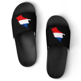 Generic France Map Flag Shower Shoes Slipper for Women Men Beach Slippers Quick Drying Non Slip Open-Toe Sandals