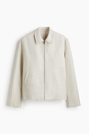 H&M Jacke aus Leinenmix in Regular Fit - Hellbeige