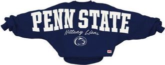 Pressbox Womens Pressbox Navy Penn State Nittany Lions Flannigan Oversized Dolman Pullover Sweatshirt at Nordstrom