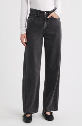 Rag & Bone Featherweight Logan High Waist Wide Leg Jeans in Raven at Nordstrom Rack, Size 31