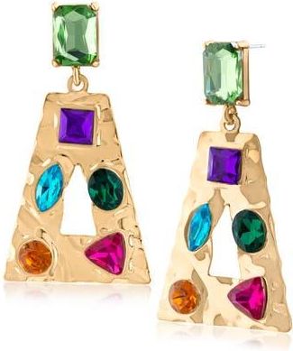 Jardin Geometric Crystal Drop Earrings in Multi/Gold at Nordstrom Rack