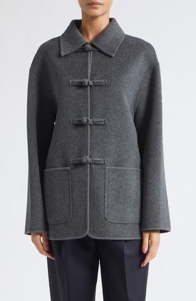 R&oacute;he Double Face Wool & Cashmere Jacket in Dark Grey Melange at Nordstrom, Size 36