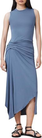 AllSaints Rivi Sleeveless Dress Womens Dress Flint Stone Blue : UK 12 (US Womens 8), Elastane/Polyester