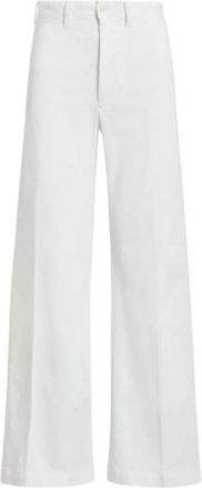 Polo Ralph Lauren Nautisch ge&iuml;nspireerde wijde pijpen broek - Dames - Wijde Broeken - Wit - S - Katoen - Broeken