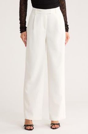 SIMKHAI Novia Pleated Straight Leg Pants in Ivory at Nordstrom Rack, Size 4
