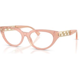 Versace 52mm Cat Eye optical glasses in Peach at Nordstrom