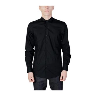 Antony Morato Overhemden, Heren, Zwart, 2Xl, Katoen, Katoenen Lange Mouw Shirt