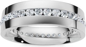 Pompeii3 1.10Ct Diamond Eternity Mens Wedding Ring Polished Band 14k Gold Lab Grown