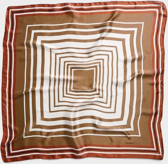 Simons Womens Golden geometric pattern scarf