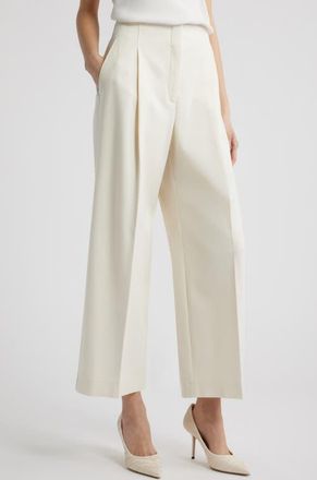 BOSS Tulotta Wide Leg Pants in Soft Cream at Nordstrom, Size 12