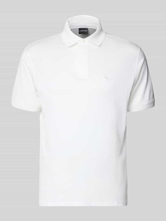 Emporio Armani Poloshirt mit kurzer Knopfleiste in Offwhite, Gr&ouml;&szlig;e XXL