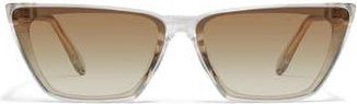 Quay Bad Habit 65mm Cat Eye Sunglasses in Clear/Sepia at Nordstrom Rack