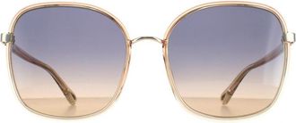 Chloé Chloé Chloe Square Womens Orange Crystal Fade and Gold Blue to Brown Gradient CH0031S Franky - One Size