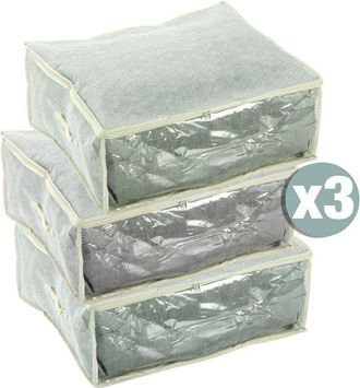 MSV Msv - Juego De 3 Fundas Multiusos Ventiladas De Tejido Gris