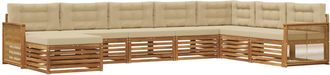 vidaXL Conjunto De Sof&aacute;s De Exterior 8 Uds. Natural Y Beige Vidaxl