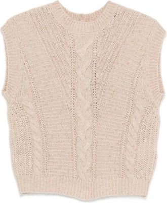 Max Mara Top smanicato con maglia intrecciata - Toni neutri