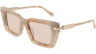 Ferragamo Pink Rectangular Ladies Sunglasses SF2089S 026 52
