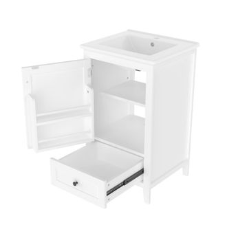 Urban Meuble Mueble de ba&ntilde;o 51cm con 1 puerta y 1 caj&oacute;n, Blanco