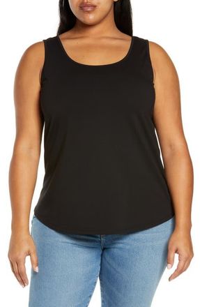 Nic+Zoe Perfect Scoop Neck Tank in Black Onyx at Nordstrom, Size 1X