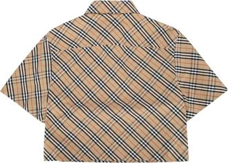 Burberry Womens Checked Cotton Shirt Beige