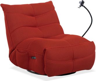 Home Heavenly Home Heavenly - Sill&oacute;n Gamer Dami, Tapizado En Tejido 3d Transpirable, Con Relax El&eacute;ctrico, Sistema Giratorio 360&ordm; Y Soporte M&oacute; Color: Rojo