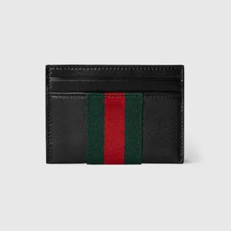 Gucci Web Trademark Coin Wallet, Black, Leather