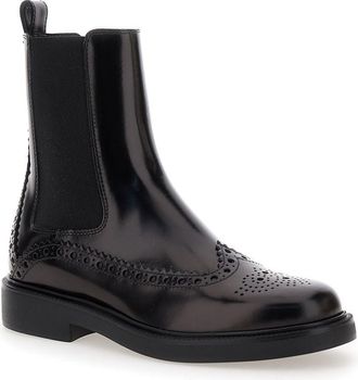 Tod's Black Leather Blend Ankle Boots