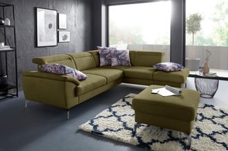 Sit&more Ecksofa »Percy L-Form« 15 cm Fusshöhe, Sitztiefenverstellung, wahlweise in 2 Fussfarben