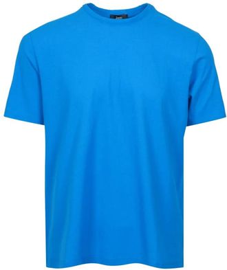 Herno Tops, Heren, Blauw, L, Katoen, Katoenen T-shirt met ronde hals