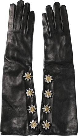 Dolce & Gabbana Lange Handschoenen - unisex - Handschoenen - Zwart - ONE Size - Leer - Accessoires